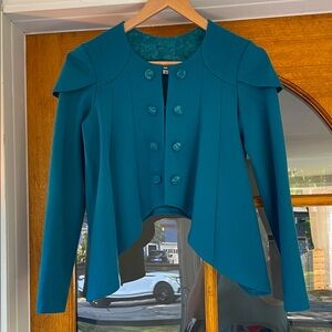 Elizabeth Gillett NYC teal jacket size small